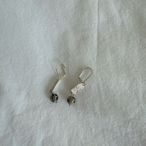Elegant Silver and Black Dangle Earrings handmade